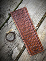 Custom Order~ Texas Longhorn Basketweave Leather Show Stick Wrap