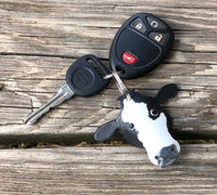 Hand Painted Simmental Cow Leather Keychain