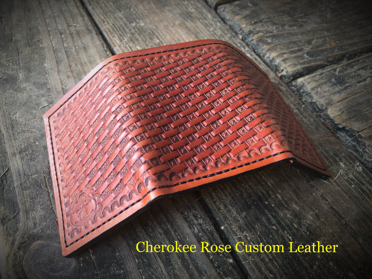 Custom Stamped Leather Trifold Wallet – Handmade Men's Wallet