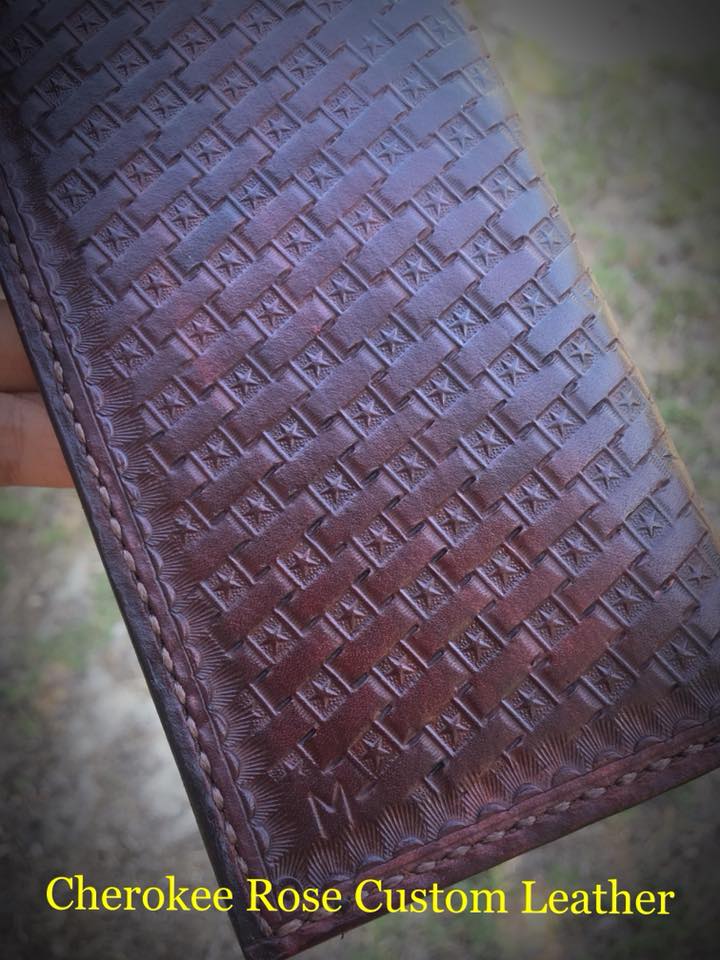 Custom Handmade Fully Stamped Leather Roper Wallet | Long Wallet