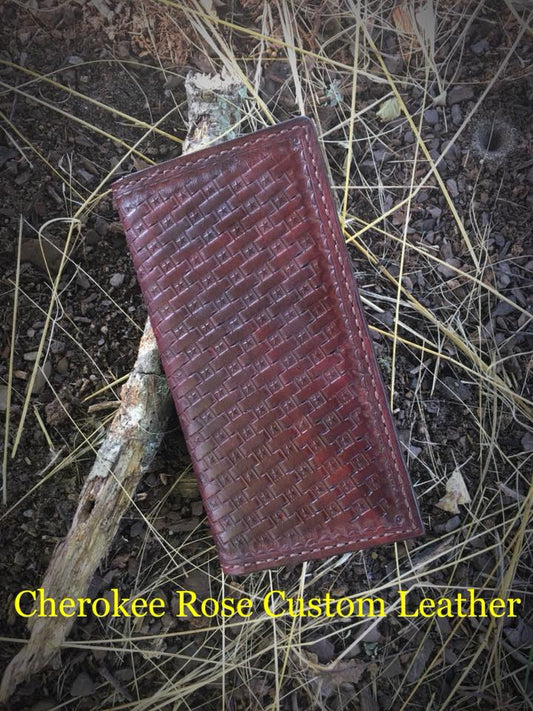 Custom Handmade Fully Stamped Leather Roper Wallet | Long Wallet