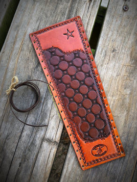 Custom Order~ Two-Tone Dyed Geometric Leather Show Stick Wrap