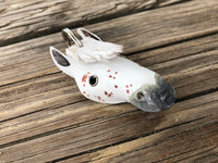 Hand Painted Leopard Appaloosa Horse Leather Keychain