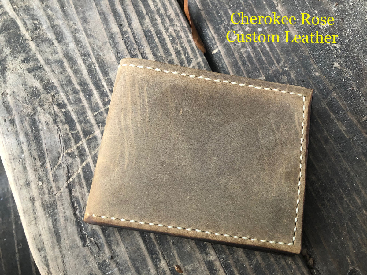 Handmade Oil Tanned Leather Bifold Wallet | Custom Men's Wallet