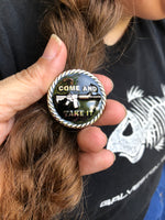 Two-tone Black Come & Take It Hair Tie - Peyote Rose