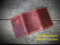 Custom Order ~ Oil Tanned Men's Trifold Leather Wallet