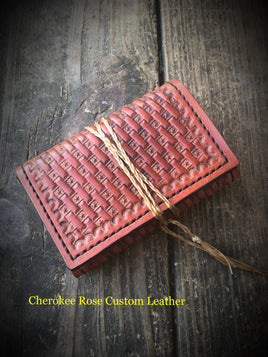 Custom Order ~ Fully Stamped Men's Trifold Leather Wallet