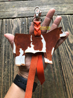 Hand Painted Red and White Show Steer Key Chain
