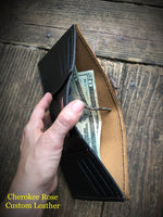 Custom Order ~ Fully Stamped Men's Trifold Leather Wallet