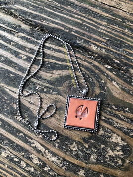 Deer Track Leather Pendant Necklace