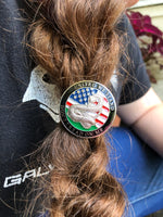 United We Stand Concho Hair Tie - Peyote Rose