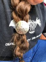 Hammered Gunmetal Gray Concho Hair Tie - Peyote Rose