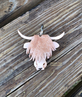 Highland Cow Leather Keychain