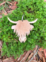 Highland Cow Leather Keychain