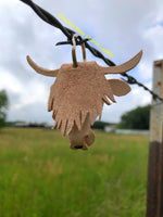 Highland Cow Leather Keychain