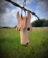 Horse Head Leather Keychain