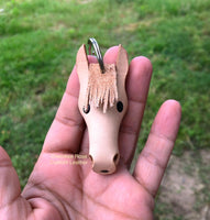 Horse Head Leather Keychain
