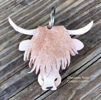 Custom Order~3D Cow Leather Keychain