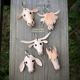 Custom Order~3D Cow Leather Keychain