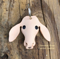 Custom Order~3D Cow Leather Keychain