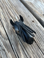 Leather Friesian Horse Head Keychain