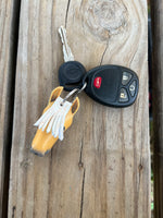 Painted Leather Palomino Horse Head Keychain