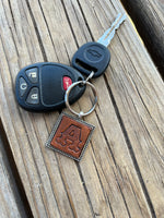 Custom Leather Initial Keychain Letter A