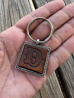 Custom Leather Initial Keychain Letter D