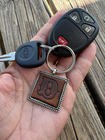 Custom Leather Initial Keychain Letter D