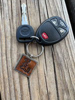 Custom Leather Initial Keychain Letter L