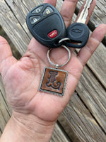 Custom Leather Initial Keychain Letter L