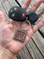 Custom Leather Initial Keychain Letter N