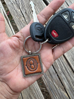 Custom Leather Initial Keychain Letter O