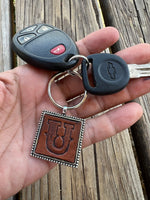 Custom Leather Initial Keychain Letter U