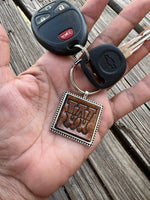 Custom Leather Initial Keychain Letter W
