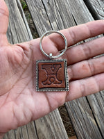 Custom Leather Initial Keychain Letter X