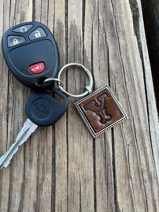 Custom Leather Initial Keychain Letter Y