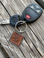 Custom Leather Initial Keychain Letter Z