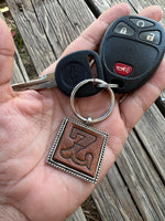 Custom Leather Initial Keychain Letter Z