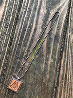 Western Block Letter 'A' Initial Leather Pendant Necklace