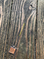 Western Block Letter 'D' Initial Leather Pendant Necklace