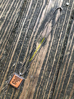 Western Block Letter 'F' Initial Leather Pendant Necklace