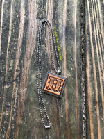 Western Block Letter 'H' Initial Leather Pendant Necklace