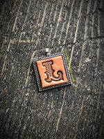 Western Block Letter 'L' Initial Leather Pendant Necklace