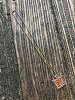 Western Block Letter 'N' Initial Leather Pendant Necklace