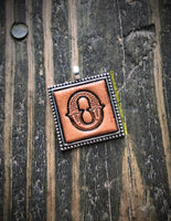 Western Block Letter 'O' Initial Leather Pendant Necklace