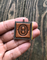 Western Block Letter 'O' Initial Leather Pendant Necklace