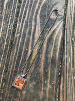 Western Block Letter 'P' Initial Leather Pendant Necklace