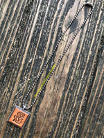 Western Block Letter 'S' Initial Leather Pendant Necklace