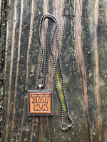 Western Block Letter 'W' Initial Leather Pendant Necklace